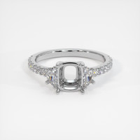 18K White Gold Three Stone Ring Setting Image