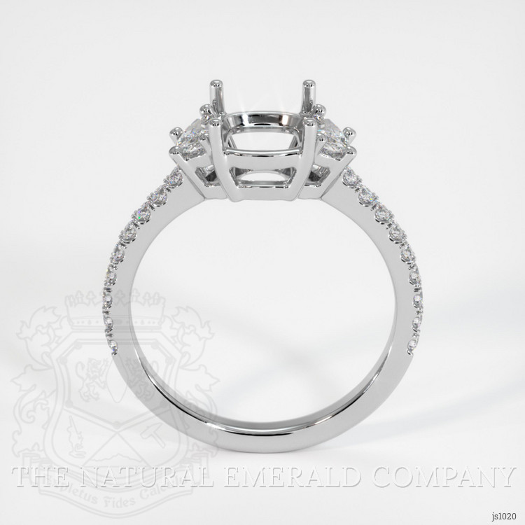 18K White Gold Three Stone Ring Setting
