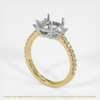14K White & Yellow Three Stone Ring Setting Image
