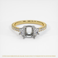 14K White & Yellow Three Stone Ring Setting Image