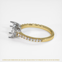 14K White & Yellow Three Stone Ring Setting Image