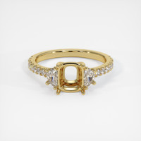 10K Yellow Gold Three Stone Ring Setting Image