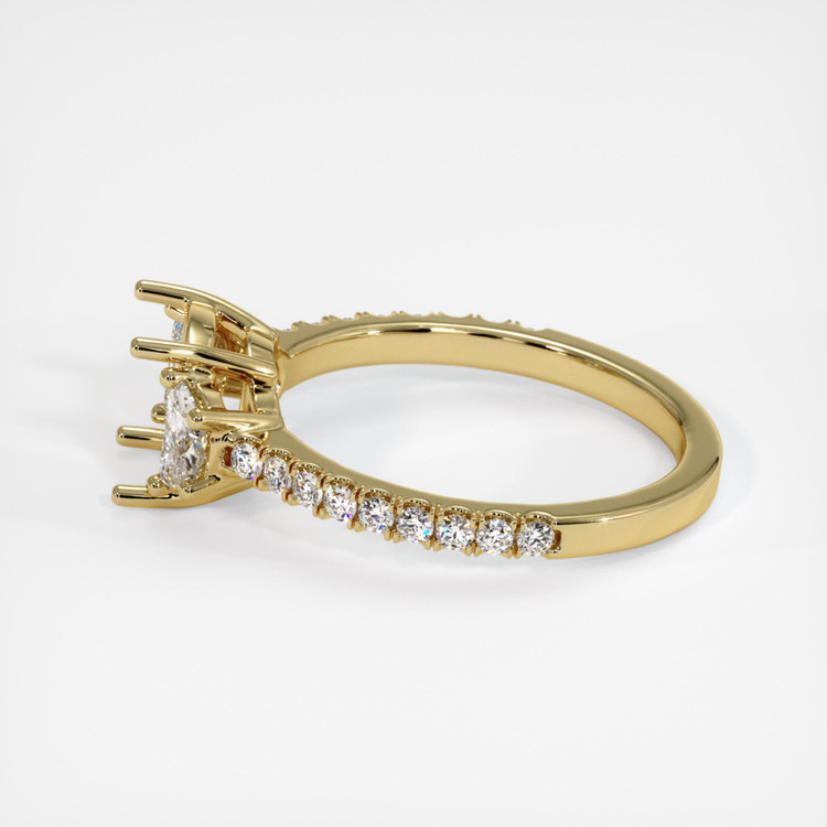 10K Yellow Gold Three Stone Ring Setting