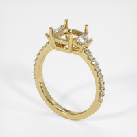 18K Yellow Gold Three Stone Ring Setting Video