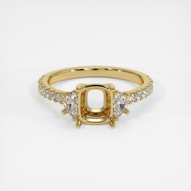 18K Yellow Gold Three Stone Ring Setting
