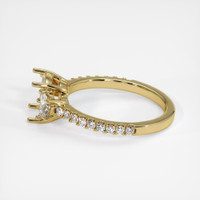 18K Yellow Gold Three Stone Ring Setting Image