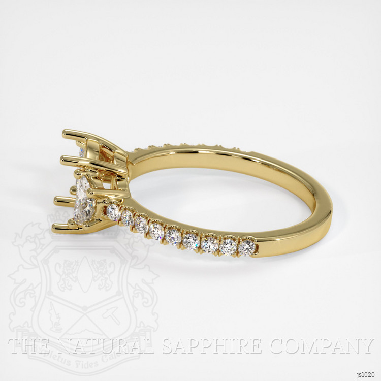 18K Yellow Gold Three Stone Ring Setting