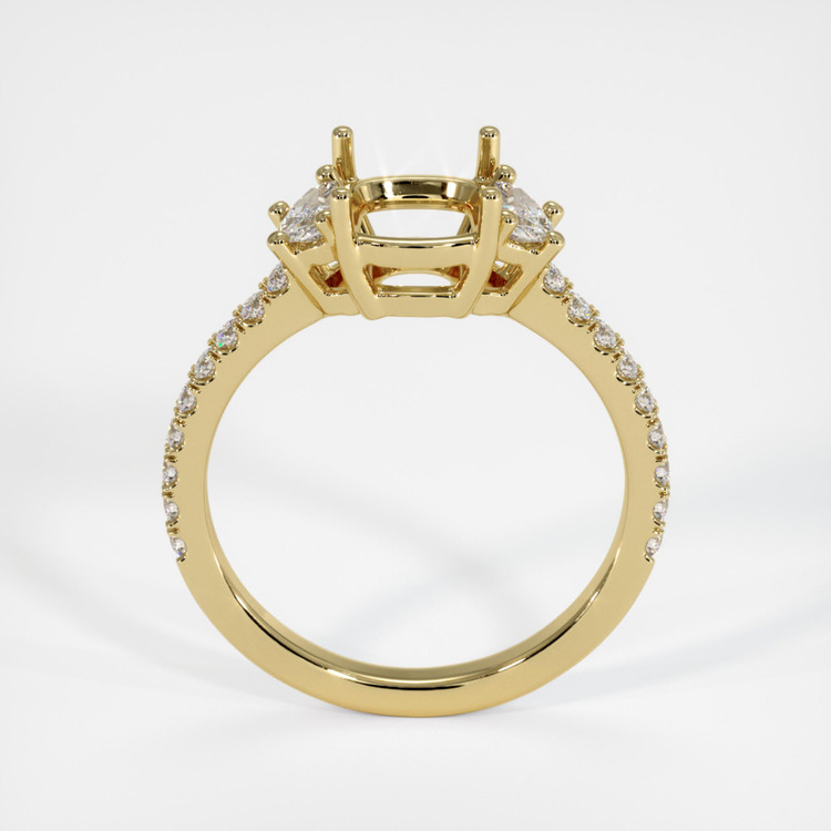 18K Yellow Gold Three Stone Ring Setting