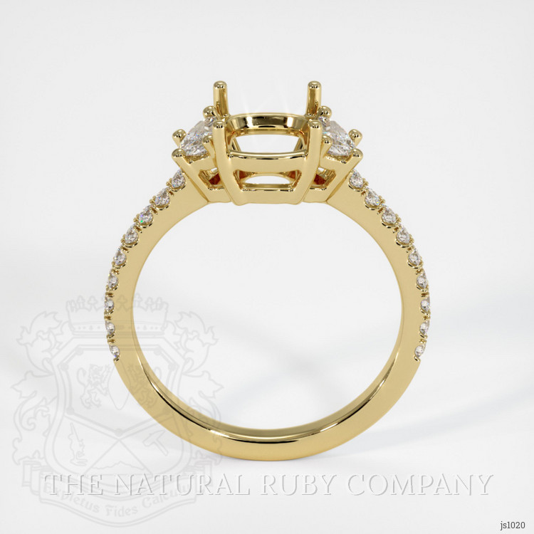 18K Yellow Gold Three Stone Ring Setting