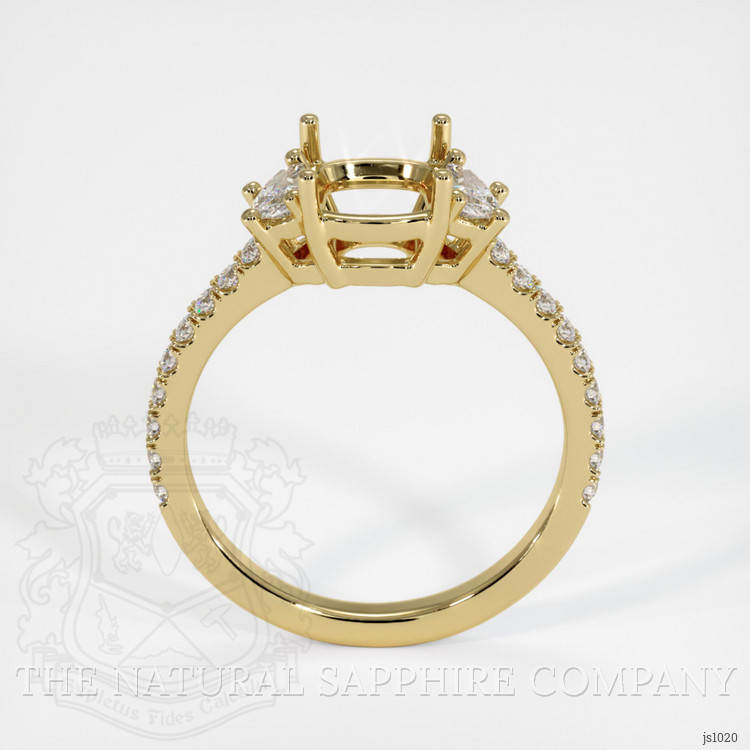 18K Yellow Gold Three Stone Ring Setting