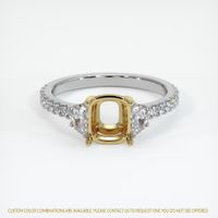 14K Yellow & White Three Stone Ring Setting Image