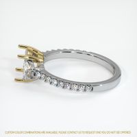 14K Yellow & White Three Stone Ring Setting Image