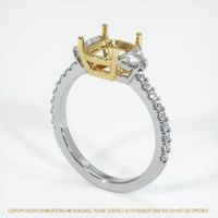 18K Yellow & White Three Stone Ring Setting Video