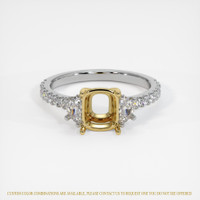 18K Yellow & White Three Stone Ring Setting Image
