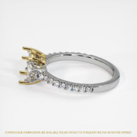 18K Yellow & White Three Stone Ring Setting Image