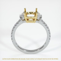 18K Yellow & White Three Stone Ring Setting Image