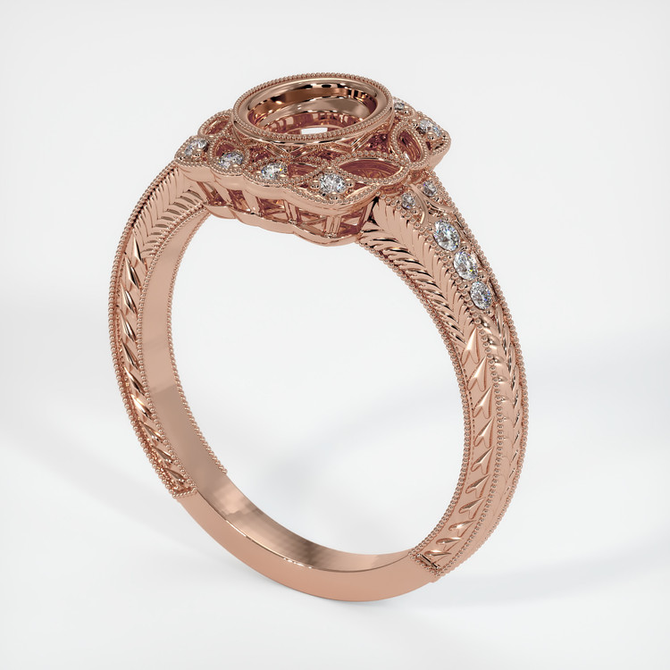 14K Rose Gold Antique Style Ring Setting