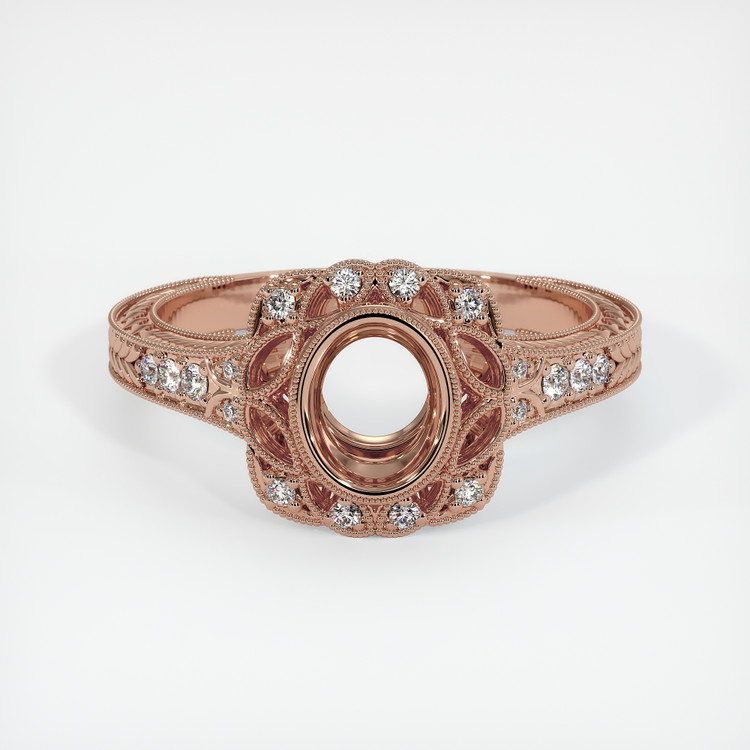 14K Rose Gold Antique Style Ring Setting