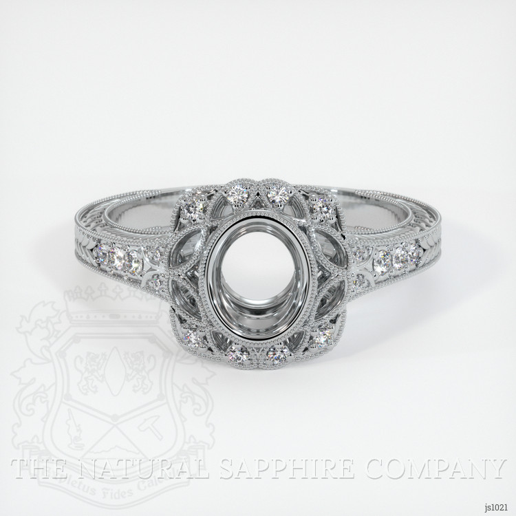 10K White Gold Antique Style Ring Setting