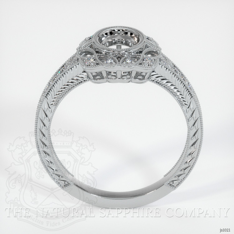 10K White Gold Antique Style Ring Setting