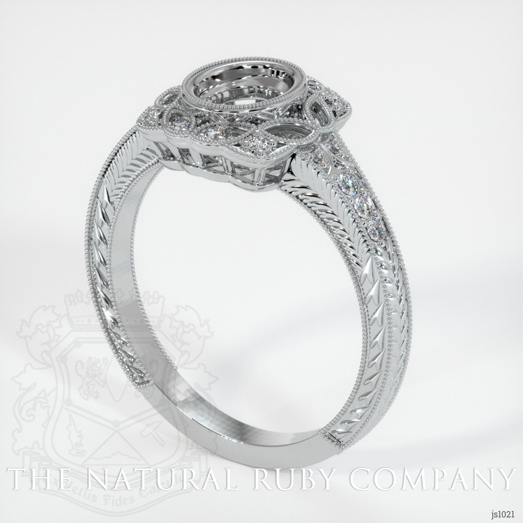 14K White Gold Antique Style Ring Setting