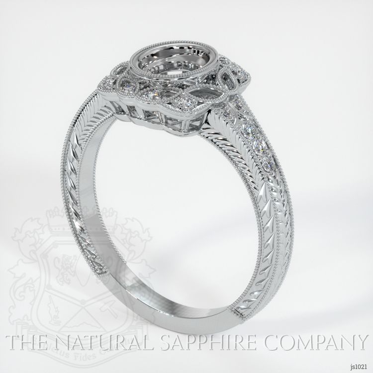 14K White Gold Antique Style Ring Setting
