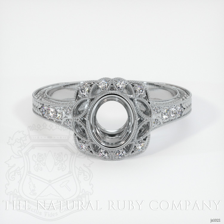 14K White Gold Antique Style Ring Setting