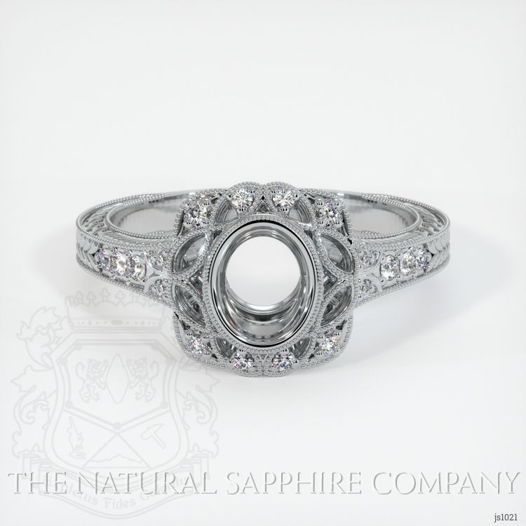14K White Gold Antique Style Ring Setting