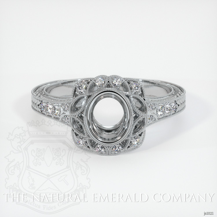 18K White Gold Antique Style Ring Setting