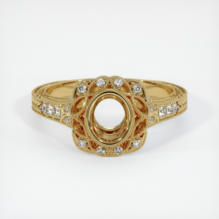 14K Yellow Gold Antique Style Ring Setting