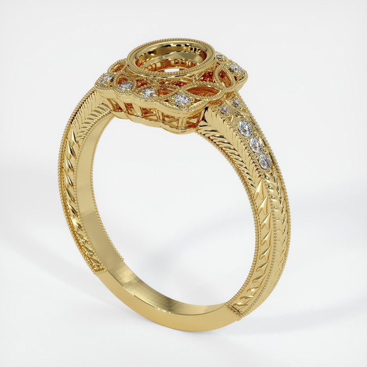 18K Yellow Gold Antique Style Ring Setting