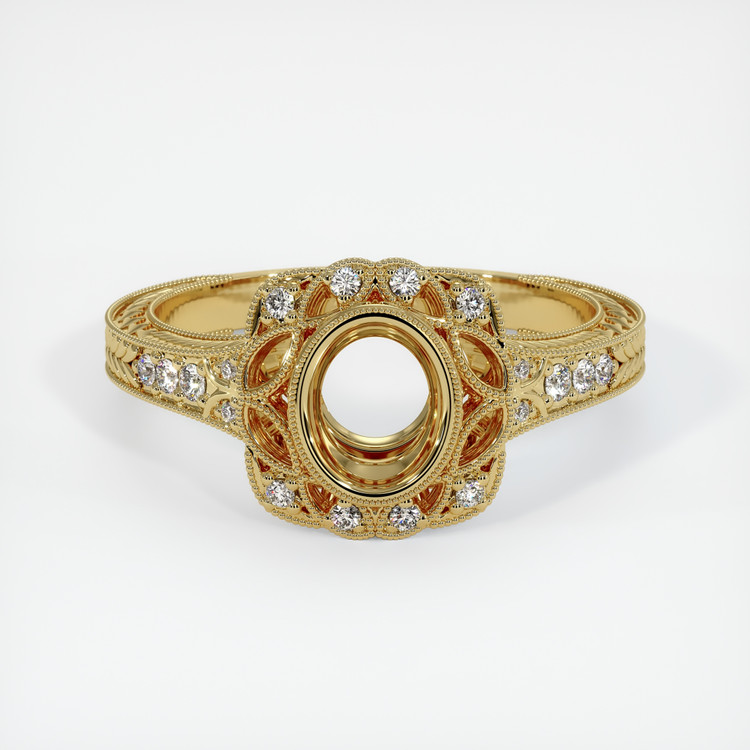18K Yellow Gold Antique Style Ring Setting