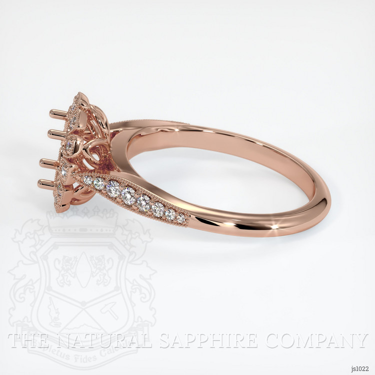 14K Rose Gold Pave Ring Setting