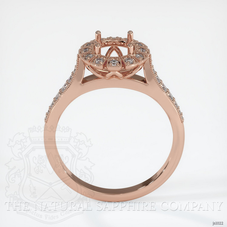 14K Rose Gold Pave Ring Setting