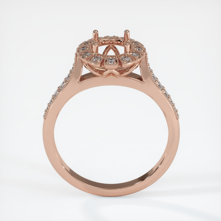 14K Rose Gold Pave Ring Setting