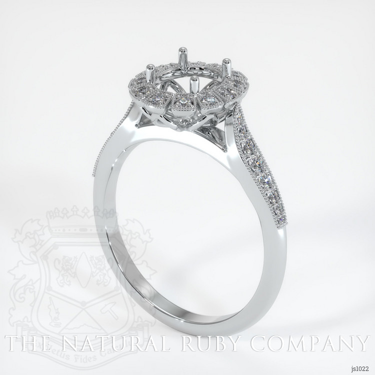 14K White Gold Pave Ring Setting