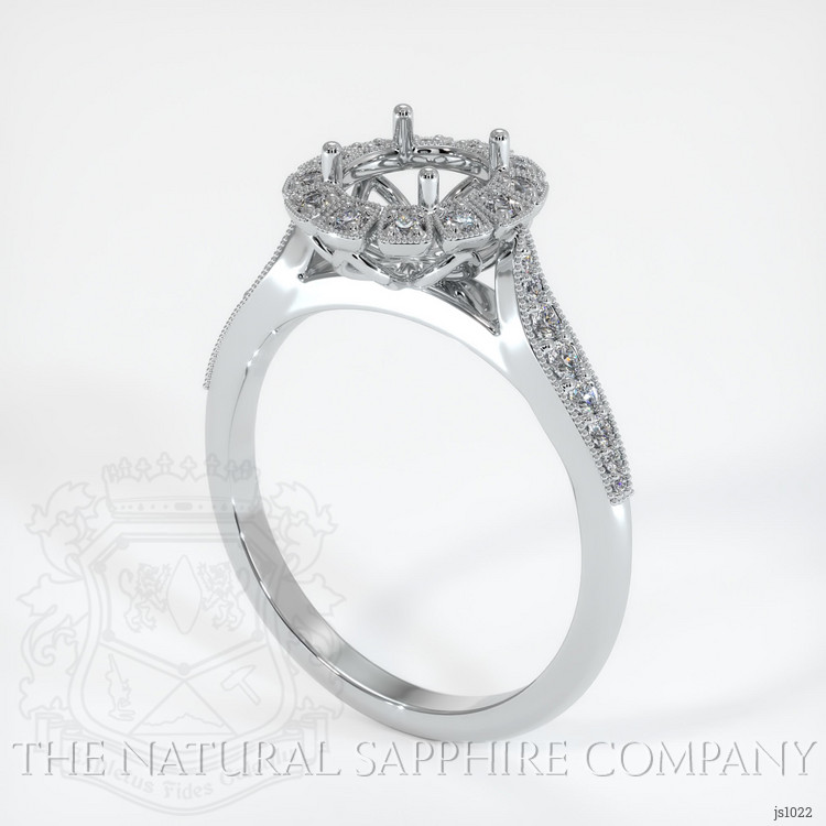 14K White Gold Pave Ring Setting