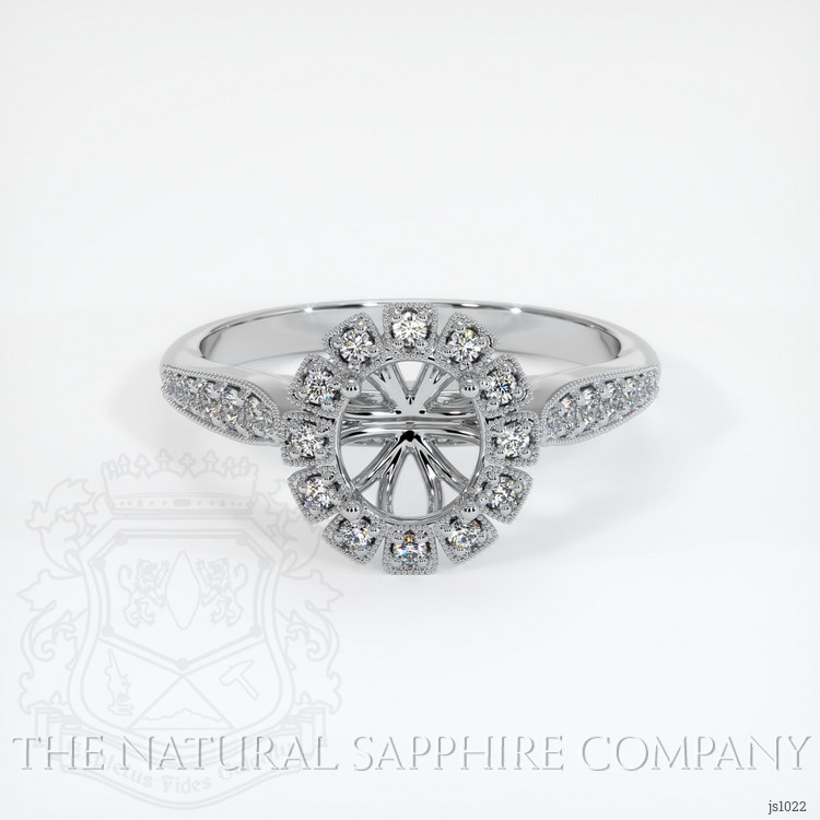 14K White Gold Pave Ring Setting