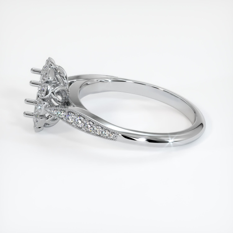 14K White Gold Pave Ring Setting