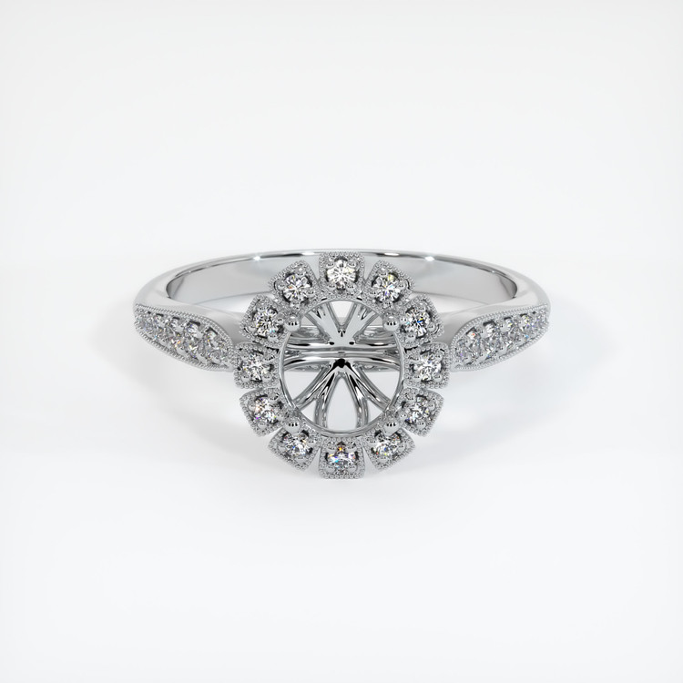 18K White Gold Pave Ring Setting