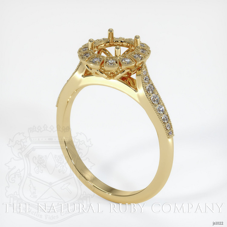 14K Yellow Gold Pave Ring Setting