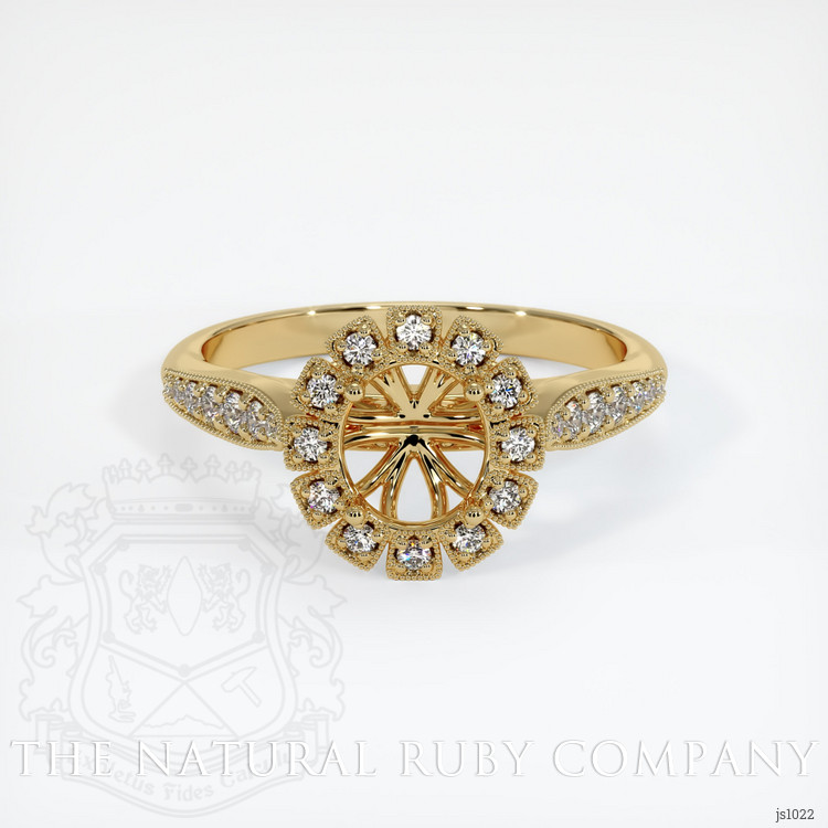 14K Yellow Gold Pave Ring Setting