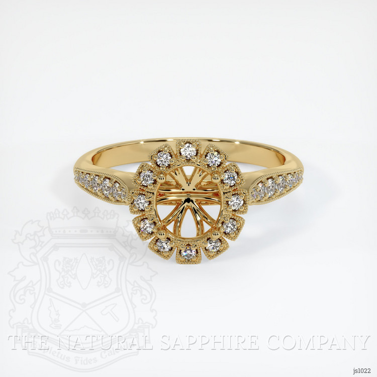 14K Yellow Gold Pave Ring Setting