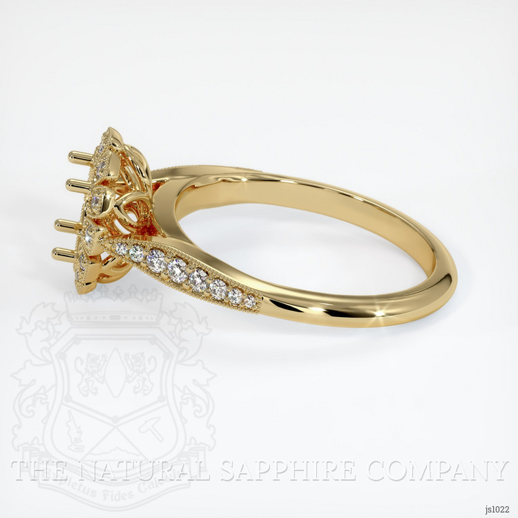 14K Yellow Gold Pave Ring Setting