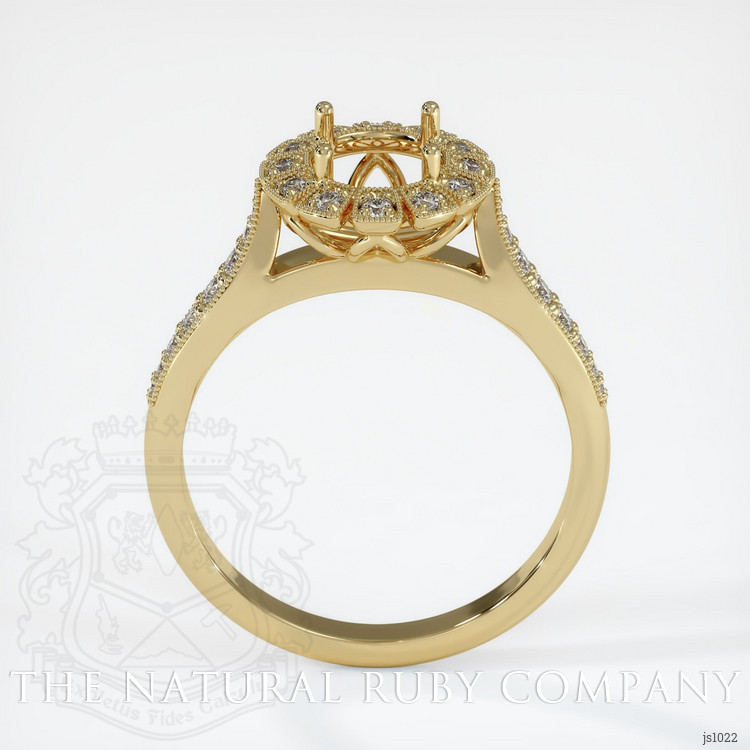 14K Yellow Gold Pave Ring Setting