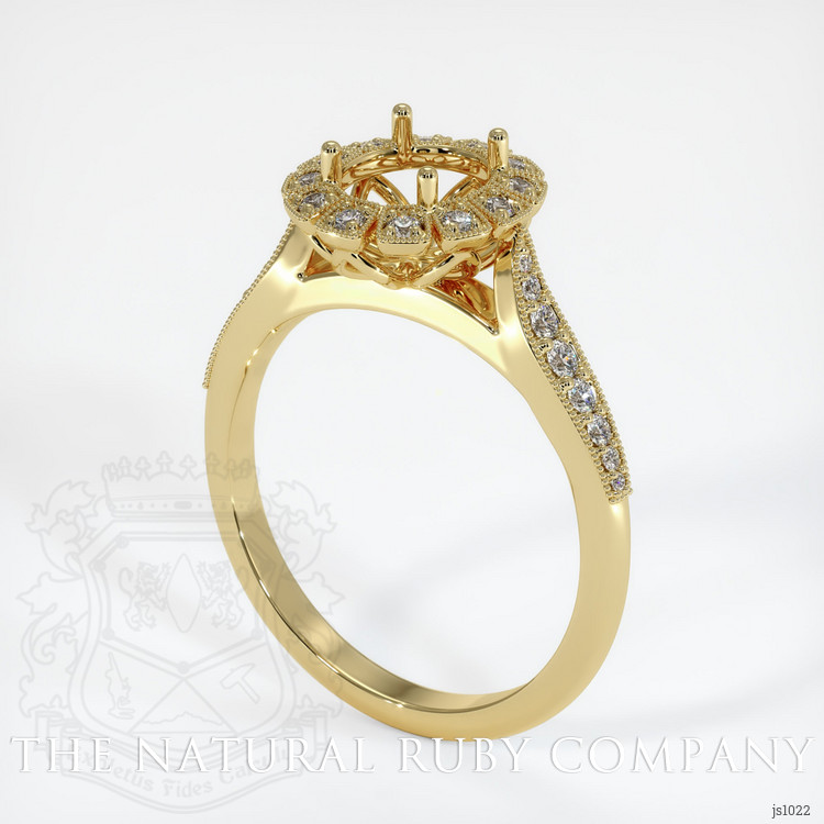 18K Yellow Gold Pave Ring Setting