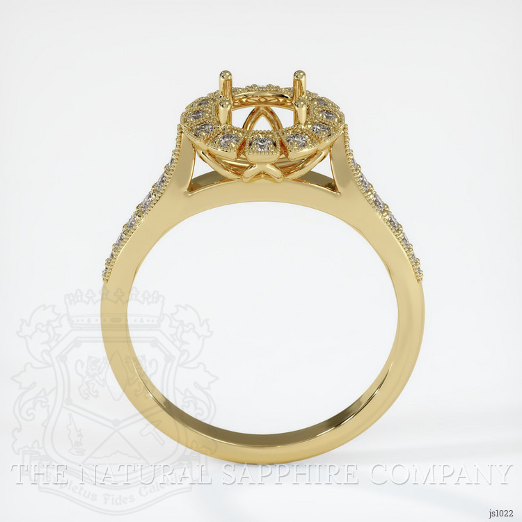 18K Yellow Gold Pave Ring Setting