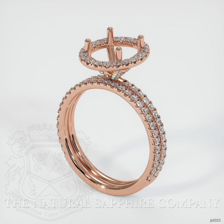14K Rose Gold Pave Ring Setting