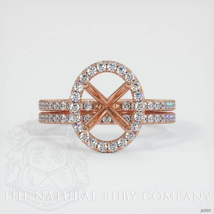 14K Rose Gold Pave Ring Setting