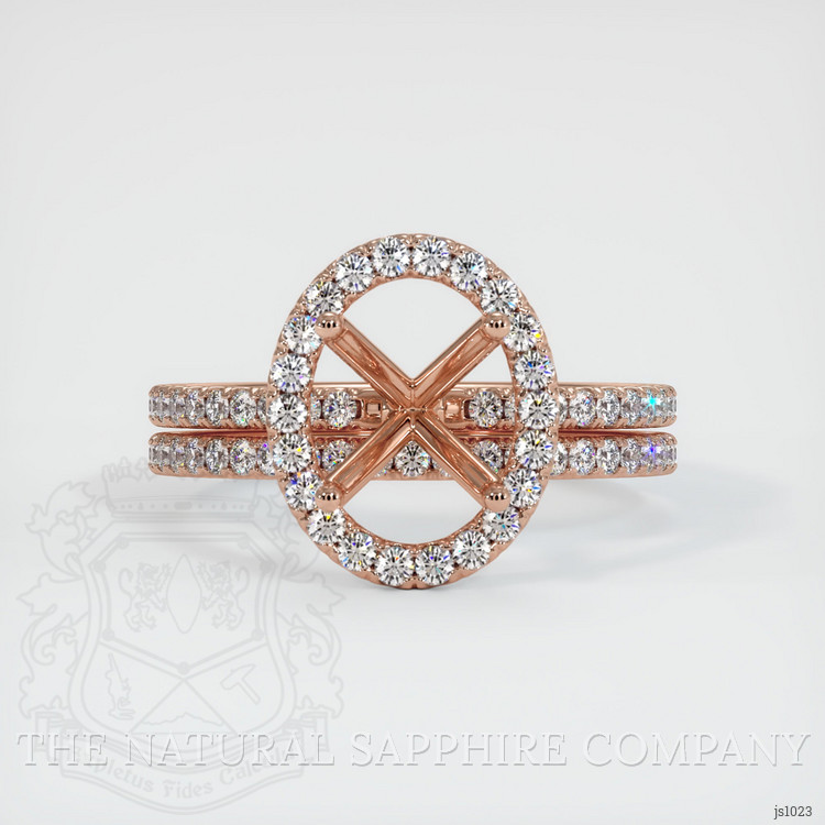 14K Rose Gold Pave Ring Setting